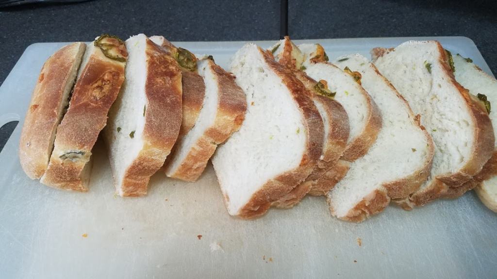 Image of a sliced loaf of Jalapeno Cheese bread