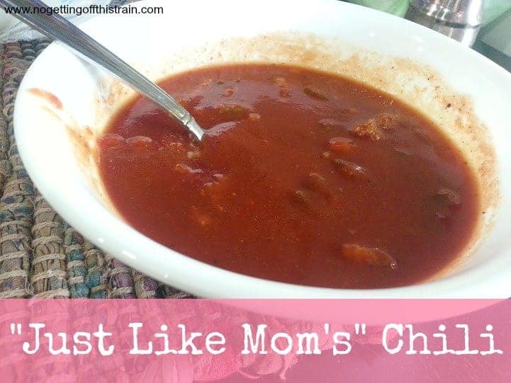 Ready to try the best chili ever? Perfect for National Chili Month in October! www.nogettingoffthistrain.com