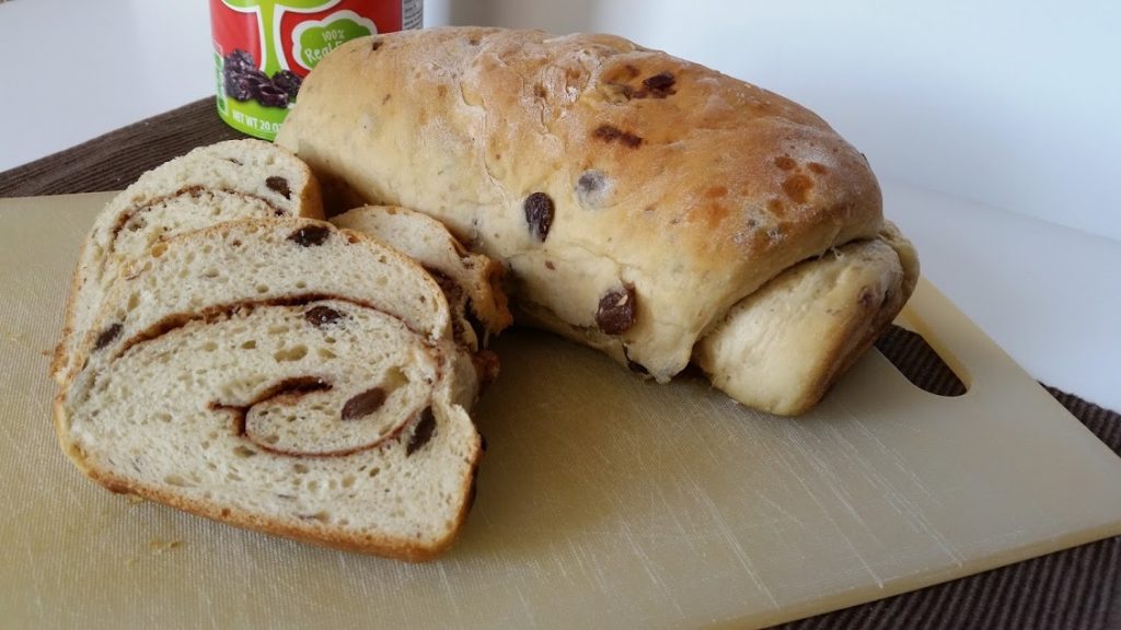 Image of homemade cinnamon raisin bread