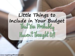 Little Things to Include in Your Budget