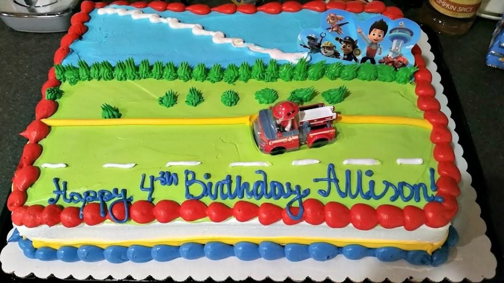 Image of a Paw Patrol birthday cake