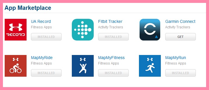 Screenshot of linked apps to MyFitnessPal