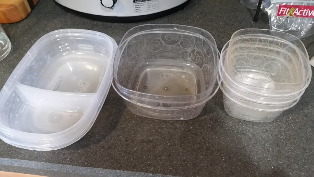 Image of Tupperware containers on a kitchen counter