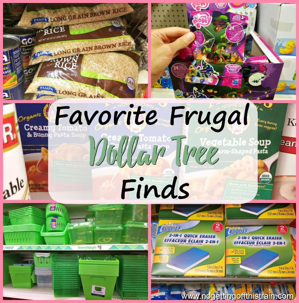 Think you can't get good deals at dollar stores? Here are my favorite frugal Dollar Tree finds- cheap food, cleaning supplies, and more!