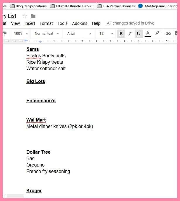 How do you make your grocery list? Here's how I use Google Docs as a grocery list to make a fast, easy, and accessible meal plan every week!