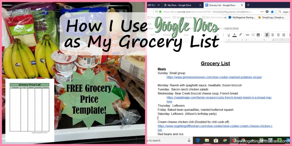 How do you make your grocery list? Here's how I use Google Docs as a grocery list to make a fast, easy, and accessible meal plan every week!