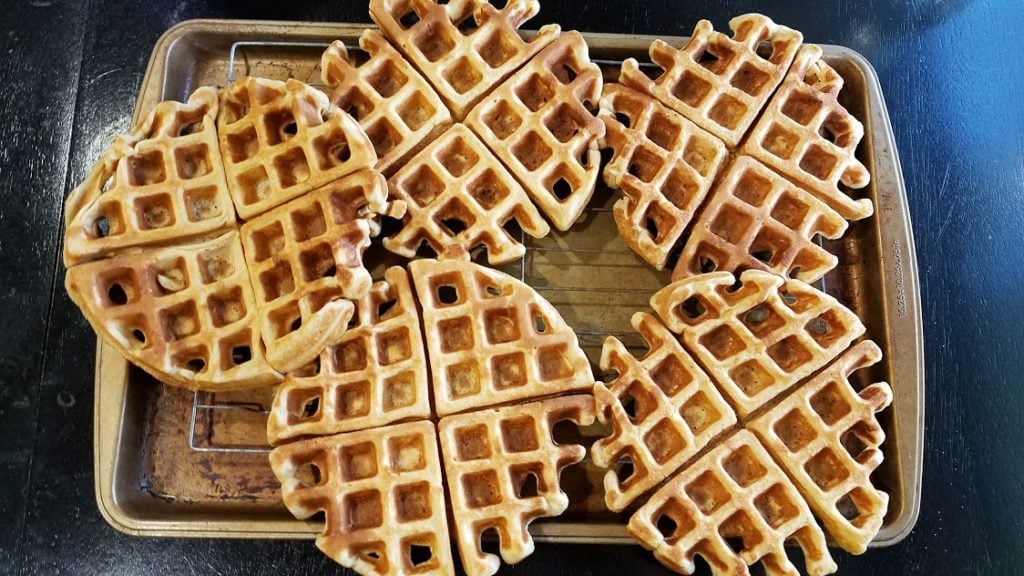 Image of waffles on a baking tray