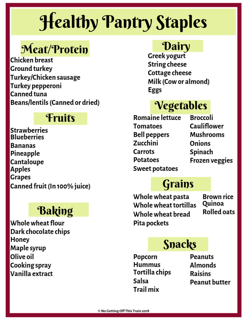 A list of healthy pantry staples