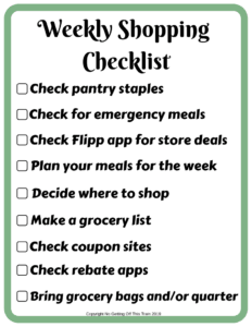 The Ultimate Weekly Shopping Checklist