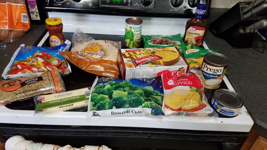 Image of groceries bought at Dollar Tree