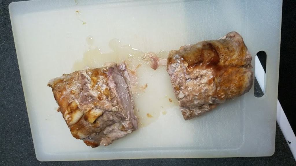 Image of cooked pork on a cutting board