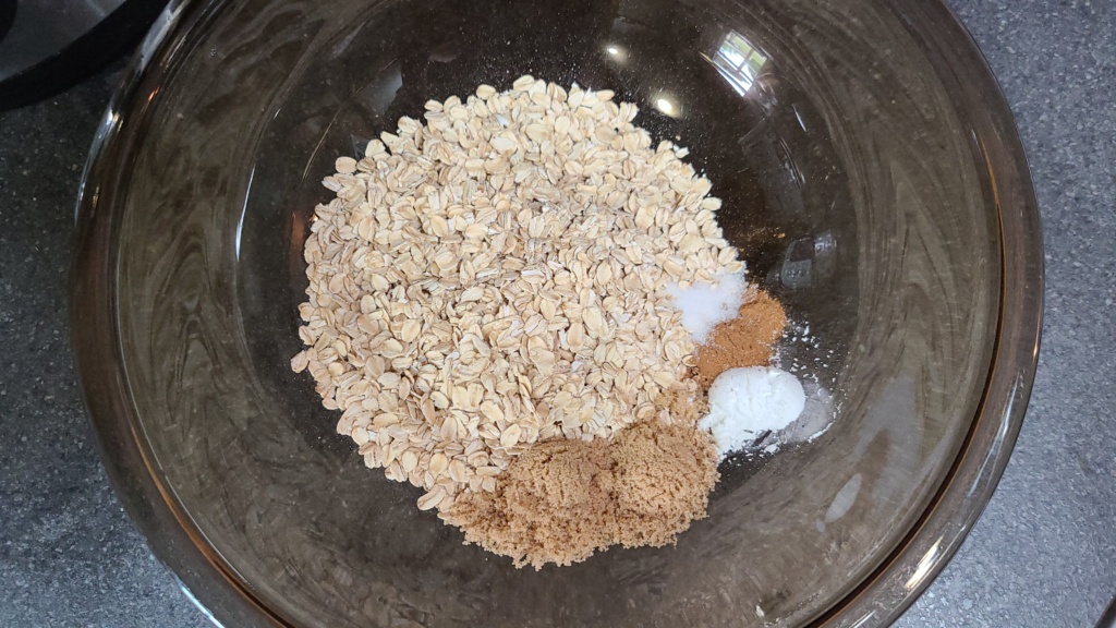 Dry ingredients in a large bowl