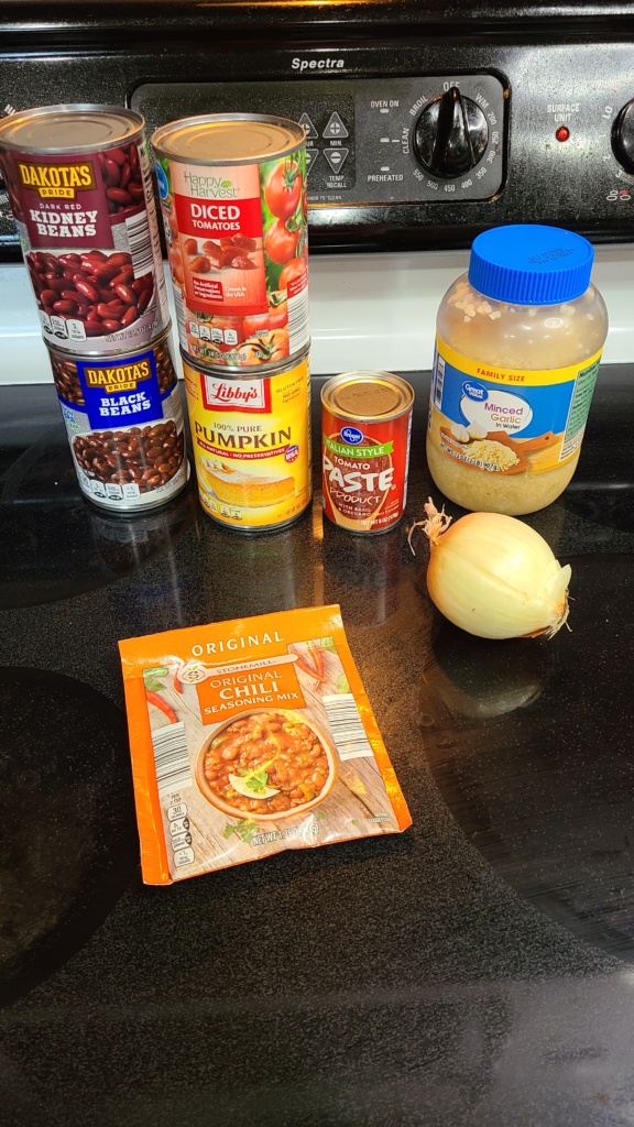 Ingredients for pumpkin chili