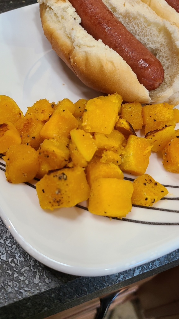 Roasted butternut squash on a plate