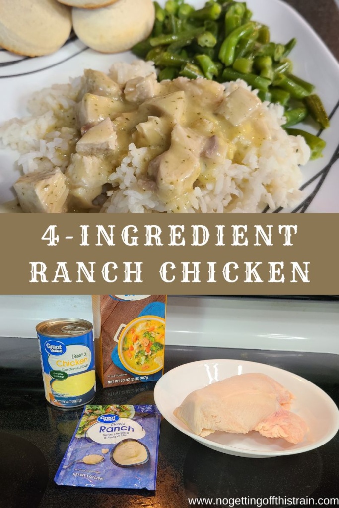 Ranch chicken with text "4-ingredient ranch chicken"