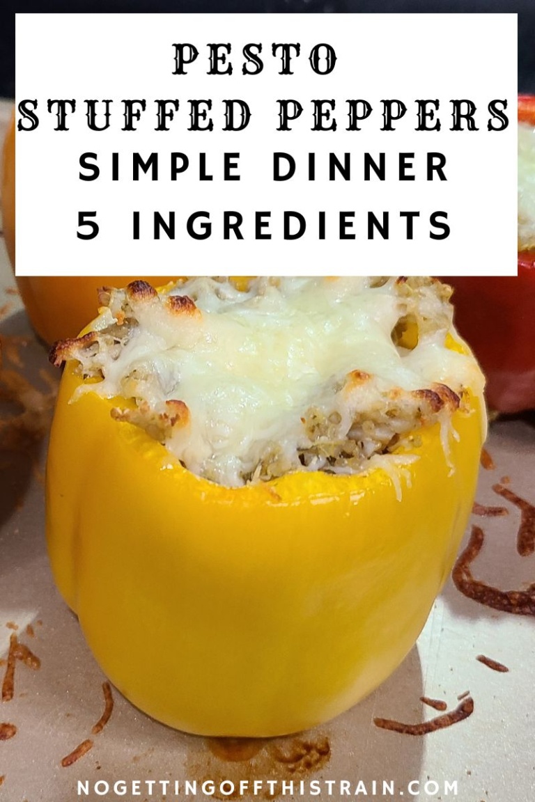 5-Ingredient Pesto Stuffed Peppers
