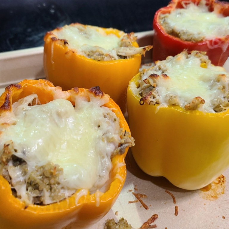 5-Ingredient Pesto Stuffed Peppers