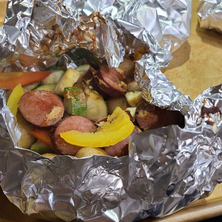 Oven-Baked Foil Packet Kielbasa